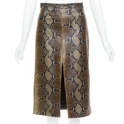Women's Khaite 2023 Fraser Brown Python Leather Skirt