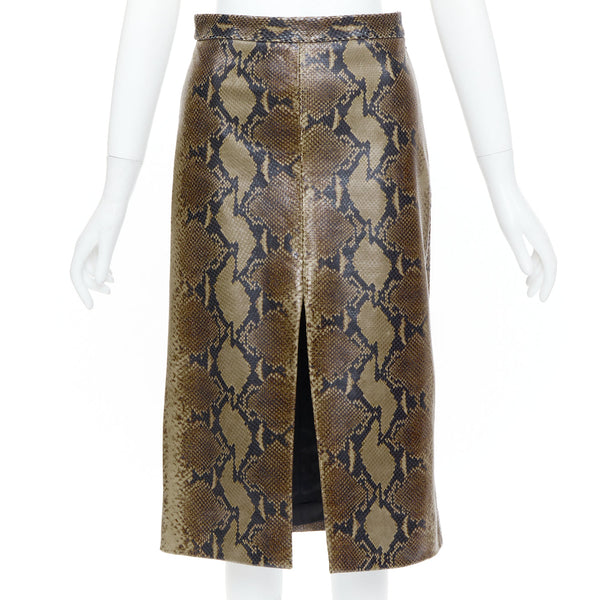 Women's Khaite 2023 Fraser Brown Python Leather Skirt