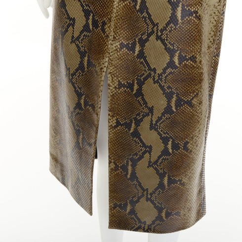 Women's Khaite 2023 Fraser Brown Python Leather Skirt