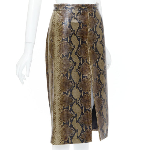 Women's Khaite 2023 Fraser Brown Python Leather Skirt