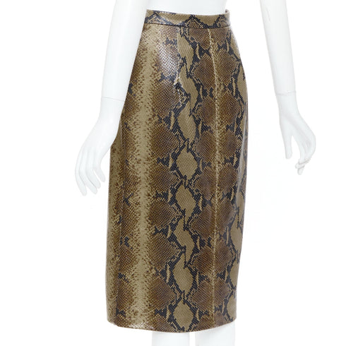 Women's Khaite 2023 Fraser Brown Python Leather Skirt