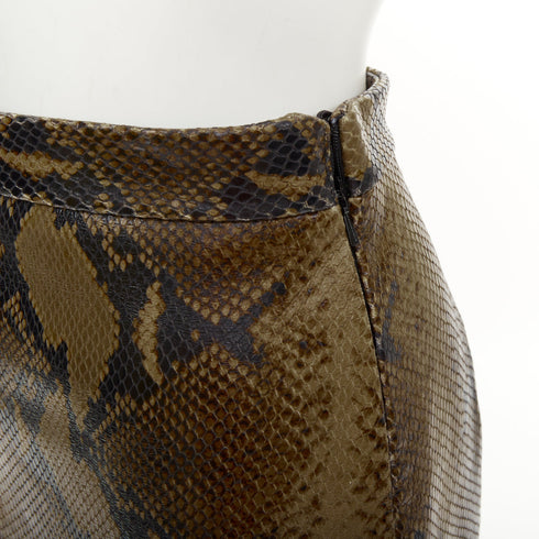Women's Khaite 2023 Fraser Brown Python Leather Skirt