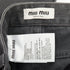 Women's Miu Miu 2024 Grey Frayed Embroidered Logo Denim Jeans