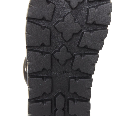 Women's Prada Blow Black Leather Slingback Sandals