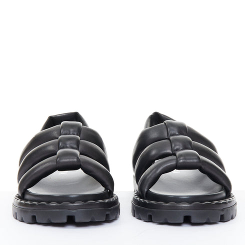 Women's Prada Blow Black Leather Slingback Sandals