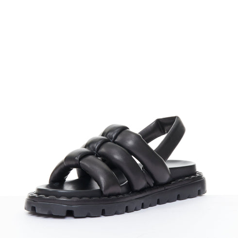 Women's Prada Blow Black Leather Slingback Sandals