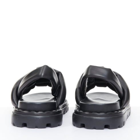 Women's Prada Blow Black Leather Slingback Sandals