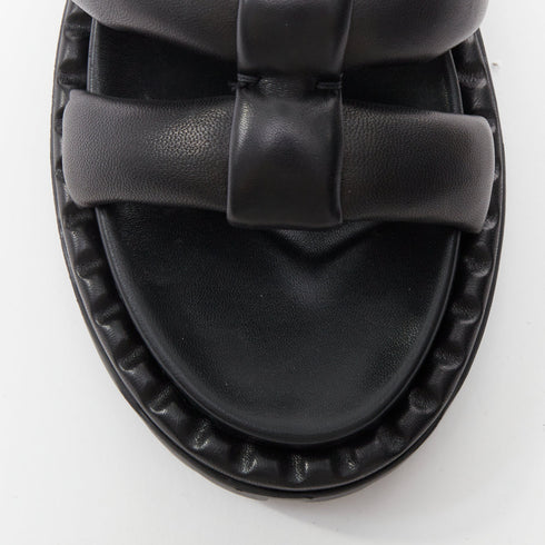 Women's Prada Blow Black Leather Slingback Sandals
