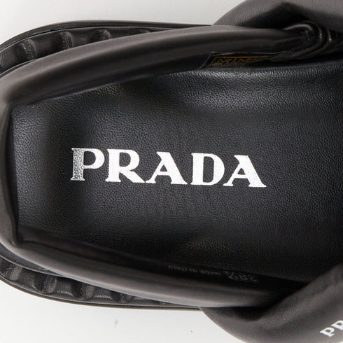 Women's Prada Blow Black Leather Slingback Sandals