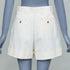 Women's Miu Miu 2023 Beige Patchwork Cuffed Shorts