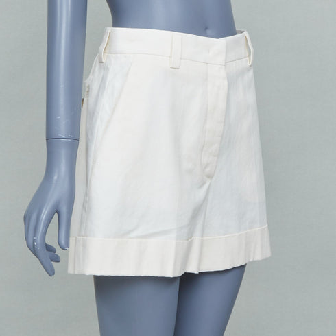 Women's Miu Miu 2023 Beige Patchwork Cuffed Shorts