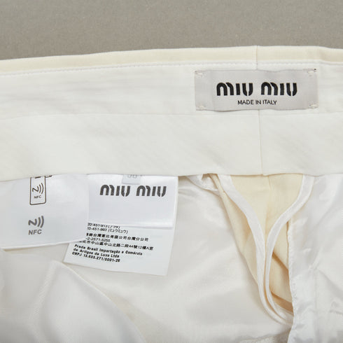 Women's Miu Miu 2023 Beige Patchwork Cuffed Shorts