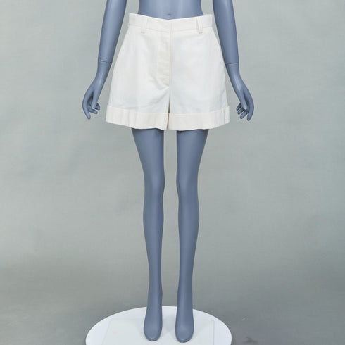 Women's Miu Miu 2023 Beige Patchwork Cuffed Shorts