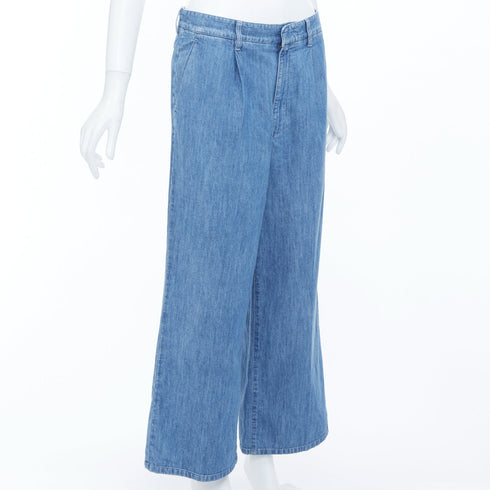 Women's Miu Miu 2023 Blue Pleated Straight Denim Jeans