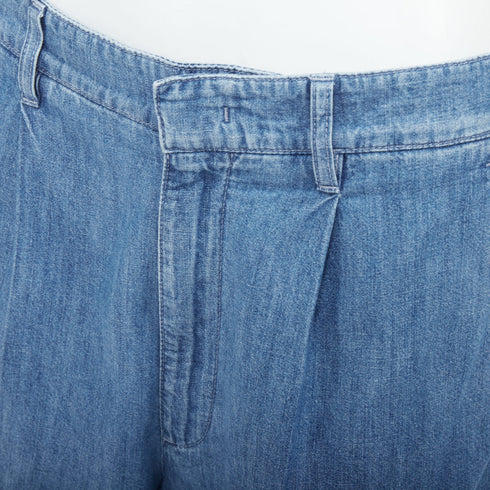 Women's Miu Miu 2023 Blue Pleated Straight Denim Jeans