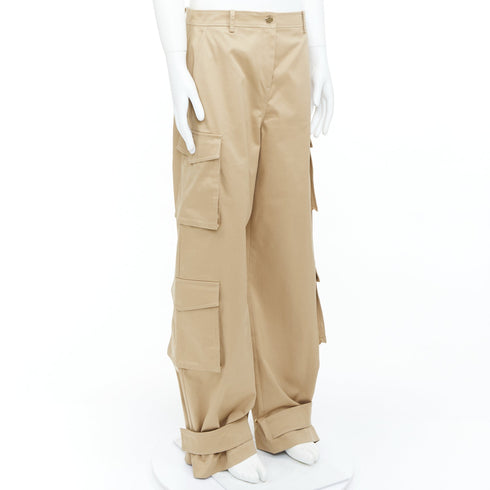 Men's Valentino 2023 Brown Gabardine Cargo Pants