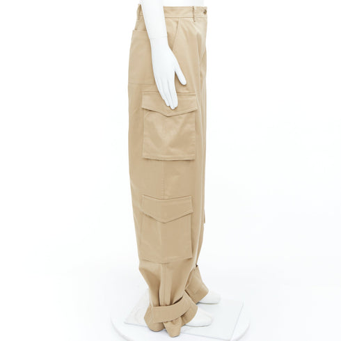 Men's Valentino 2023 Brown Gabardine Cargo Pants