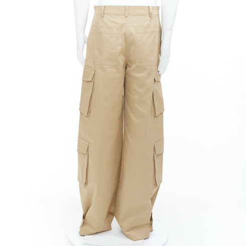 Men's Valentino 2023 Brown Gabardine Cargo Pants