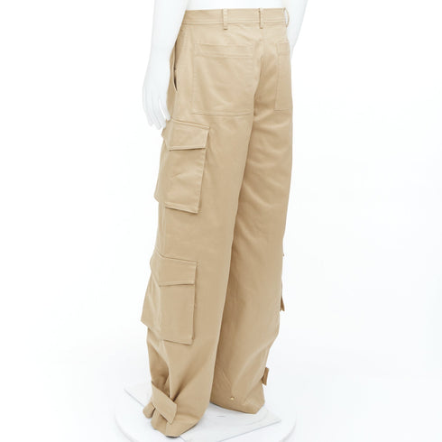 Men's Valentino 2023 Brown Gabardine Cargo Pants