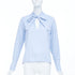 Women's Valentino Blue Pussy Bow Blouse Shirt