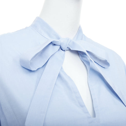 Women's Valentino Blue Pussy Bow Blouse Shirt