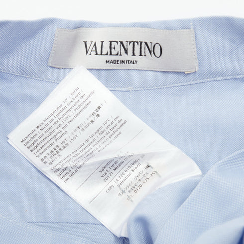 Women's Valentino Blue Pussy Bow Blouse Shirt