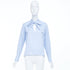 Women's Valentino Blue Pussy Bow Blouse Shirt