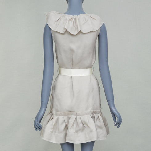 Women's Lanvin 2008 Grey Silk Mini Dress