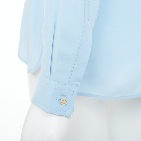 Women's Gucci 2015 Blue Fluid Blouse Shirt