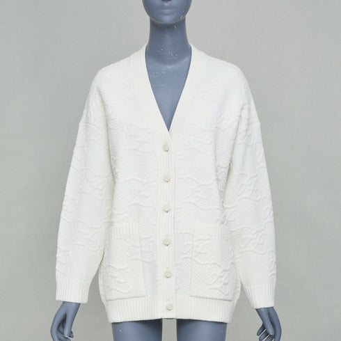Women's Fendi 2021 White Monogram Cardigan