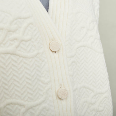 Women's Fendi 2021 White Monogram Cardigan