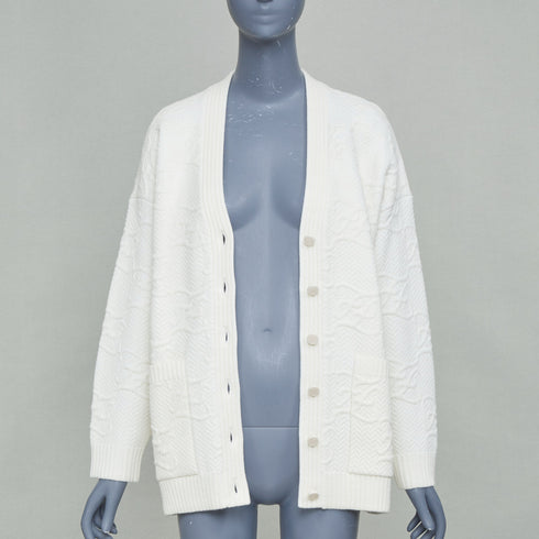Women's Fendi 2021 White Monogram Cardigan