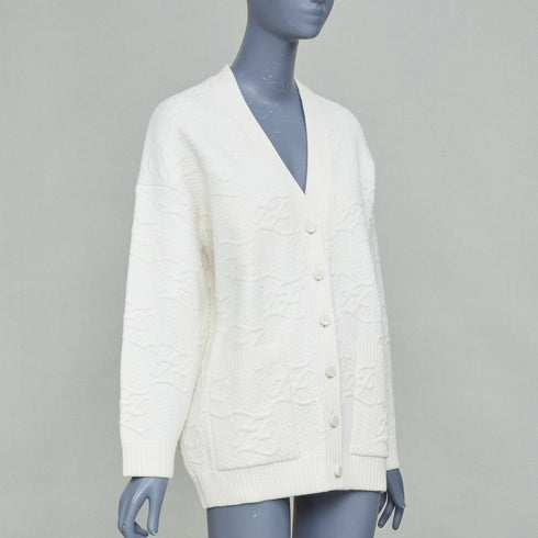 Women's Fendi 2021 White Monogram Cardigan