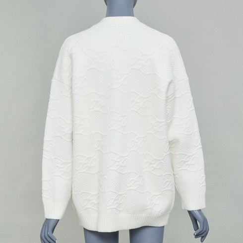 Women's Fendi 2021 White Monogram Cardigan