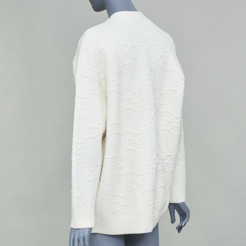 Women's Fendi 2021 White Monogram Cardigan