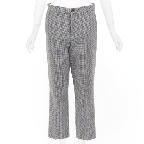 Women's Miu Miu 2020 Grey Houndstooth Cropped Trouser