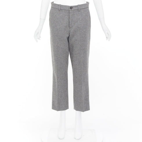 Women's Miu Miu 2020 Grey Houndstooth Cropped Trouser