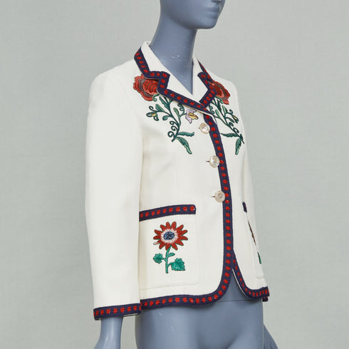 Women's Gucci 2015 Rose Embroidered Jacket