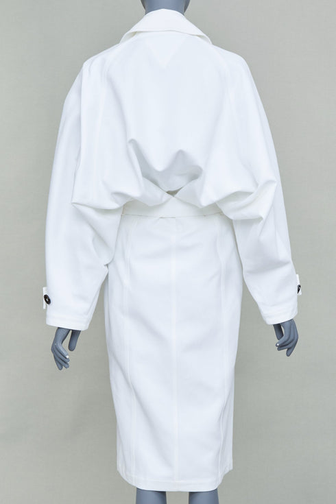 Women's Bottega Veneta White Bubble Back Trench Coat