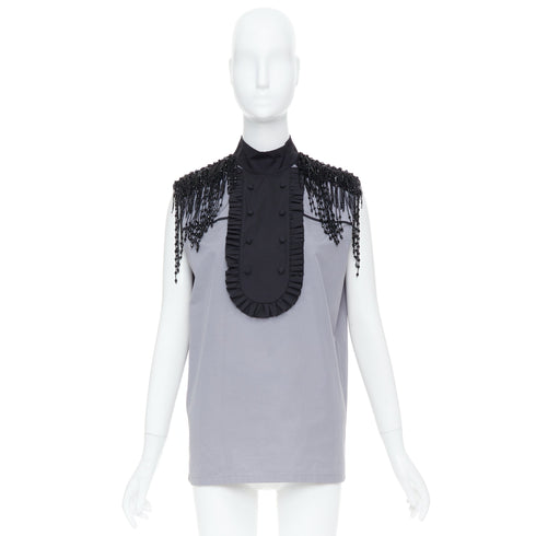 Women's Prada 2020 Runway Beaded Fringe Shirt
