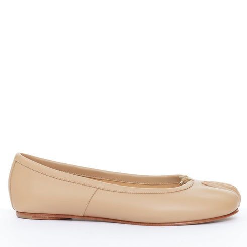 Women's Maison Margiela Tabi Nude Leather Ballet Flats