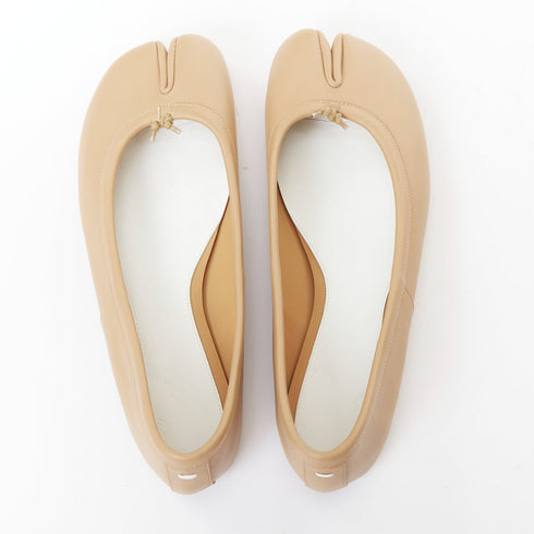 Women's Maison Margiela Tabi Nude Leather Ballet Flats