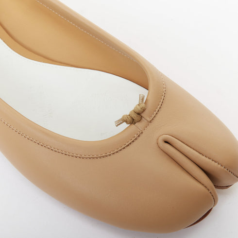 Women's Maison Margiela Tabi Nude Leather Ballet Flats