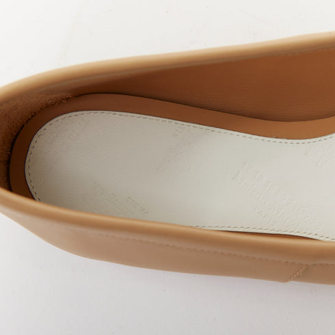 Women's Maison Margiela Tabi Nude Leather Ballet Flats