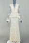 Women's Alexander McQueen 2019 Bridal White Floral Lace Peplum Gown