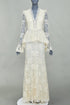 Women's Alexander McQueen 2019 Bridal White Floral Lace Peplum Gown