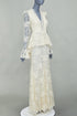 Women's Alexander McQueen 2019 Bridal White Floral Lace Peplum Gown