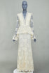 Women's Alexander McQueen 2019 Bridal White Floral Lace Peplum Gown