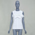 Women's Louis Vuitton White Poplin Ruffle Top Shirt