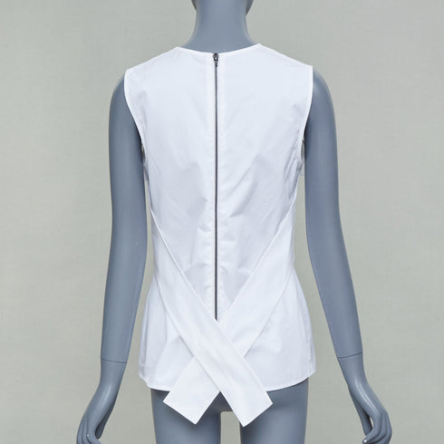 Women's Louis Vuitton White Poplin Ruffle Top Shirt